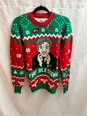 The Blessing Christmas Ugly Sweater Men’s Medium Red Green Holiday Novelty